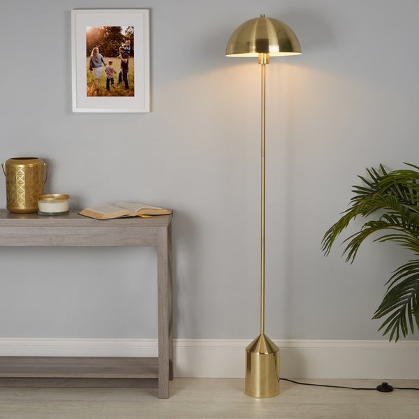 Dome Floor Lamp Satin Brass Homebase