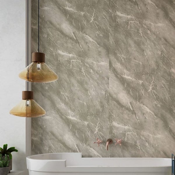 Panel Company Large Dark Grey Marble Shower Panel Homebase