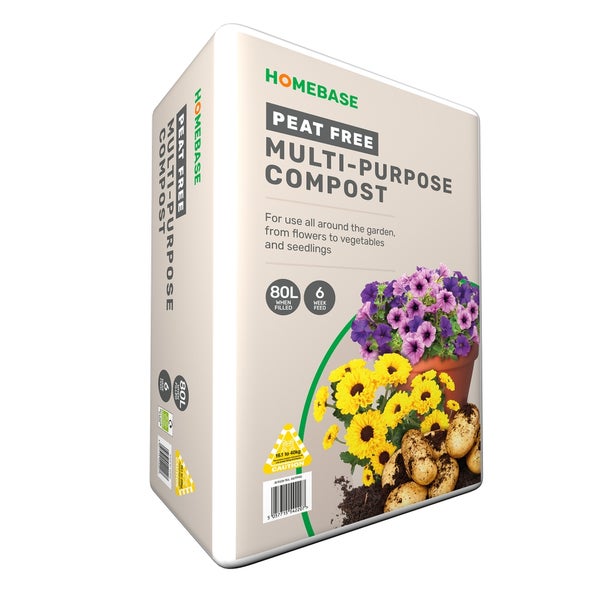 Homebase Peat Free MultiPurpose Compost 80L Homebase