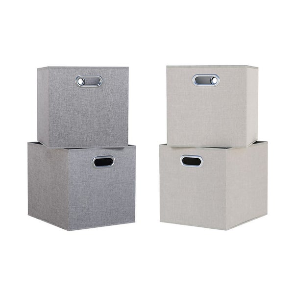 Clever Cube Inserts - Set of 4 - Silver & Taupe | Homebase