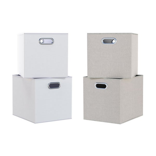 Clever Cube Inserts Set of 4 Taupe & White Homebase