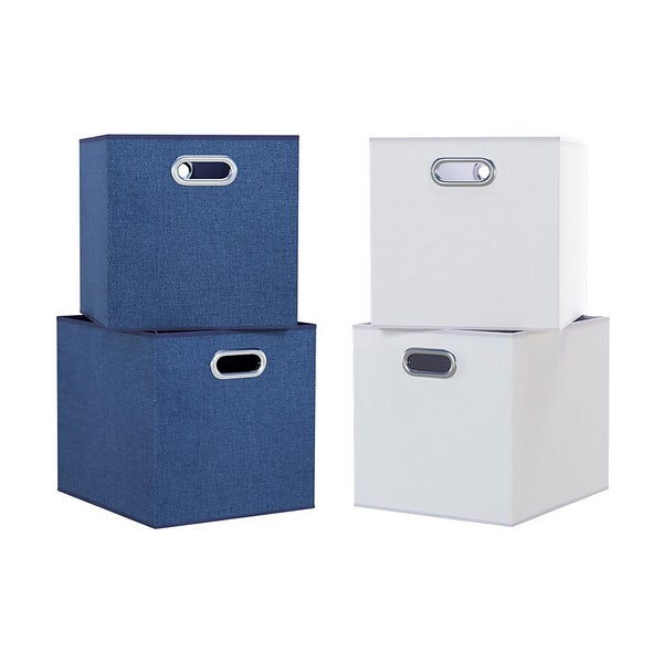 Clever Cube Inserts Set of 4 White & Steel Blue Homebase