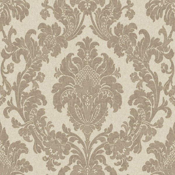 Belgravia Décor Ciara Damask Beige Textured Wallpaper Homebase