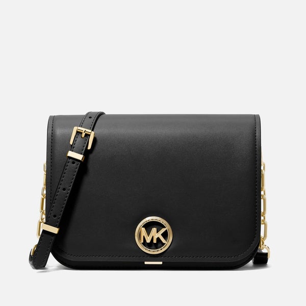 MICHAEL Michael Kors Delancey Leather Medium Chain Messenger Bag ...