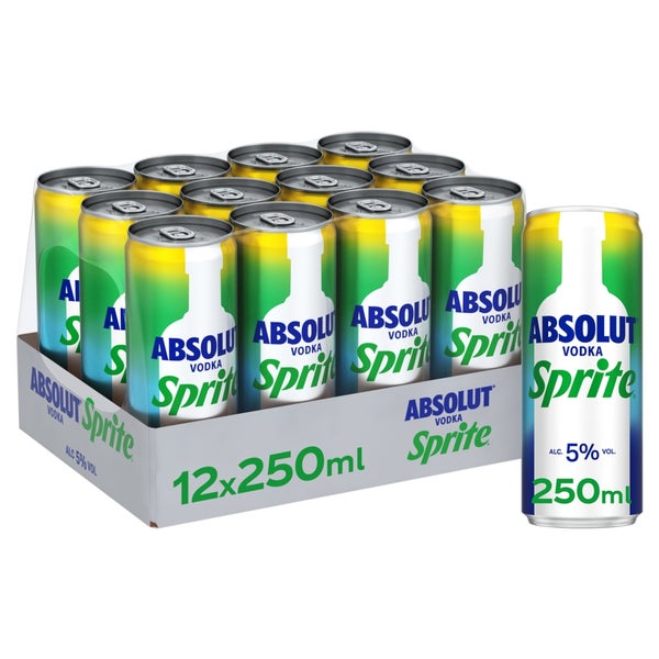 Absolut Vodka & Sprite 12 x 250ml Your CocaCola UK