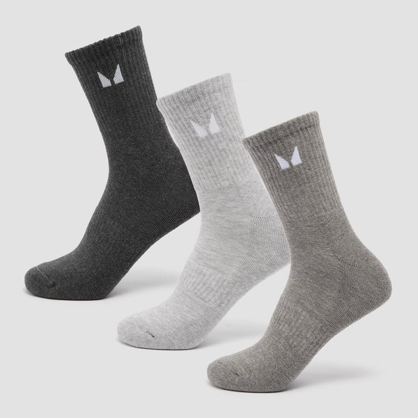 MP Unisex Crew Socks (3 Pack) Grey MYPROTEIN™