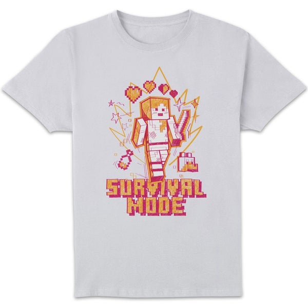 T-shirt Minecraft 'Survivalmode' - Coupe Standard Homme/femme - Noir - 100% Coton - Licence Officielle - 6