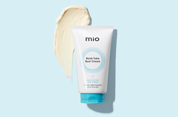 Mio Boob Tube Bust Cream displayed in packaging against light blue backdrop. Links to individual product page.