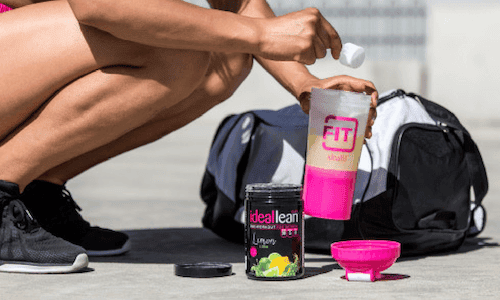 IdealFit pre-workout and shaker