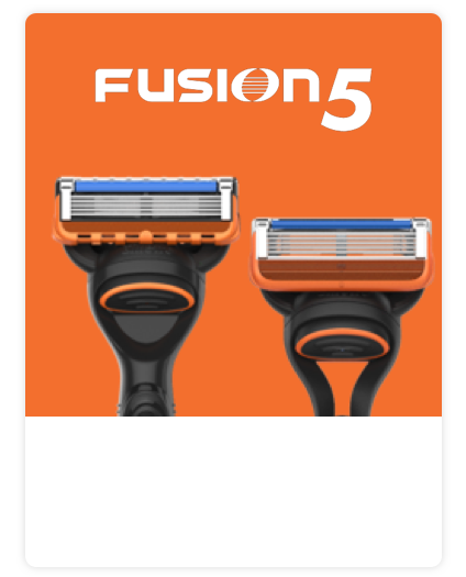 Gillette Fusion5 Range with close up of Fusion5 Razor Blades