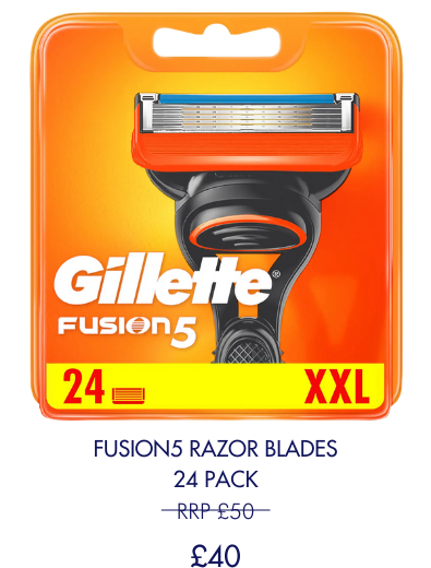Save £10 on 24 pack of Fusion5 blades