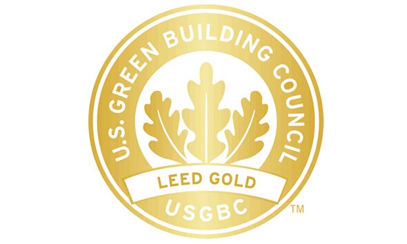 Logo del U.S. Green Building Council. Leed Gold. USGBC.