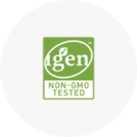 Logo che attesta che il prodotto ha la certificazione non-GMO.