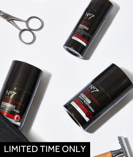 No7 Men's Skincare on a white background