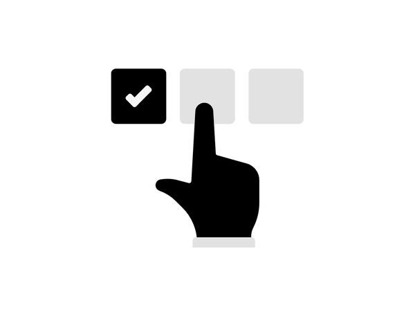Hand checking boxes icon