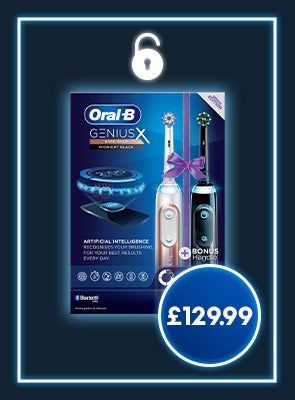 Oral-B Genius X Electric Toothbrushes Rose Gold & Black Duo Pack now only 129.99