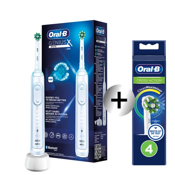 Oral-B Genius X Elektrische Tandenborstel Wit + 4 Opzetborstels