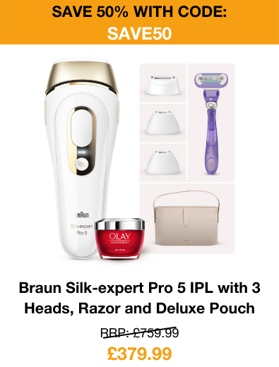 Braun silk-expert pro 5 IPL with 3 heads, razor and deluxe pouch