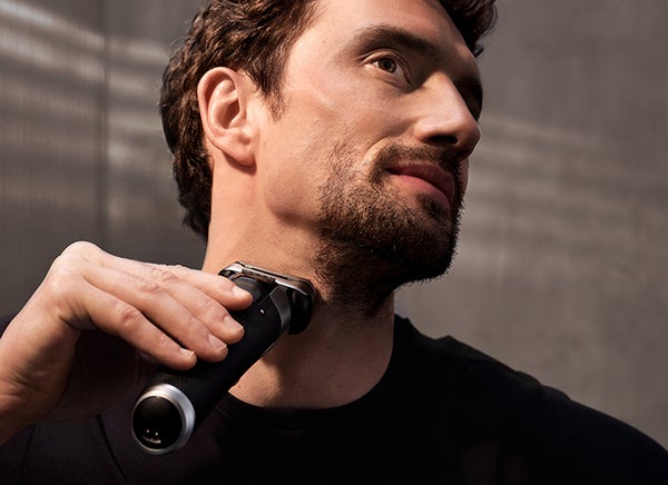 A Clean Shave - Braun - man using Series 9 Pro to shave his stubbled face