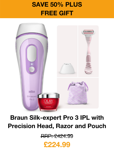 Braun silk-expert pro 3 IPL precision head, razor and pouch