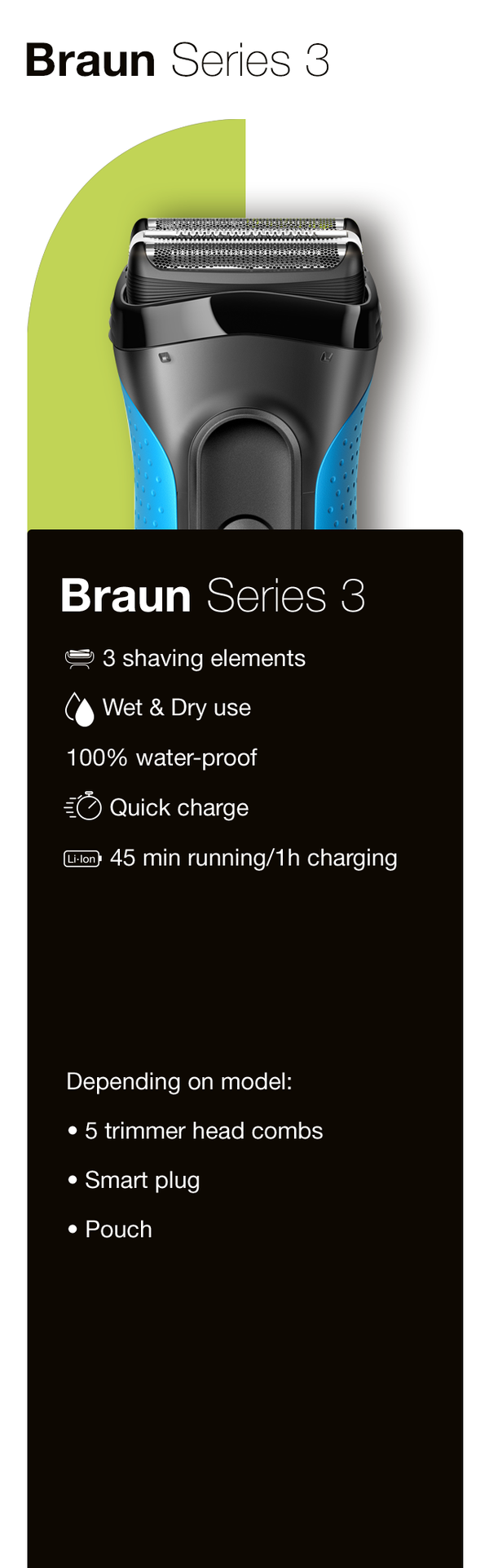 Braun series 3 electric shaver USP's