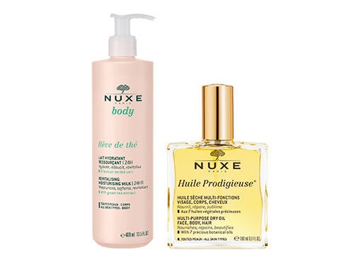 Los tratamientos hidratantes corporales Nuxe hidratan, reparan y calman todos los tipos de piel.
