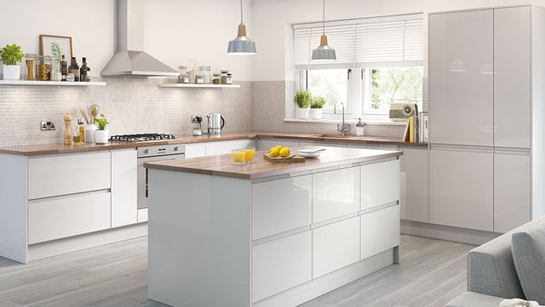 Handleless Homebase Kitchen Handleless Homebase Kitchen, Black Gloss Kitchen Doors Homebase