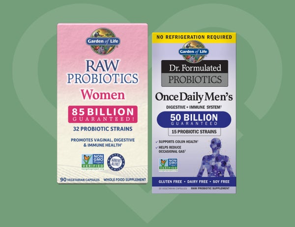 Raw Probiotics Women and Dr Formulated Probiotics Once Daily Men's