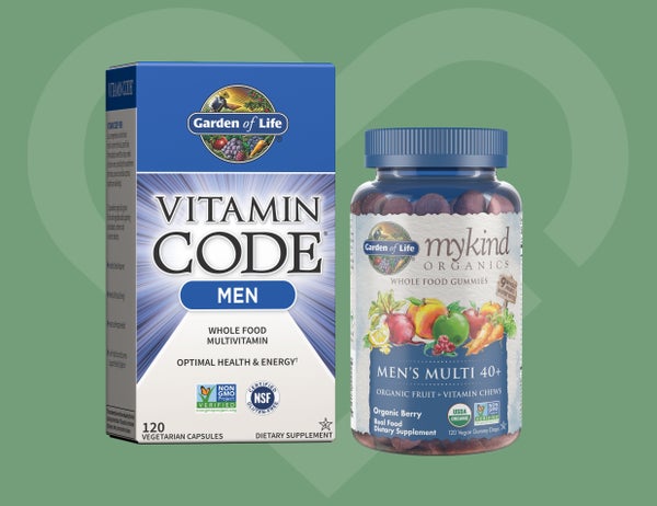 Garden of Life Vitamin Code Men and Mykind Organics Whole food gummies Men's Multivitamins 40+