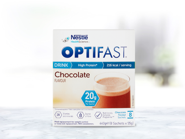 OPTIFAST chocolate flavoured meal replacement shakes