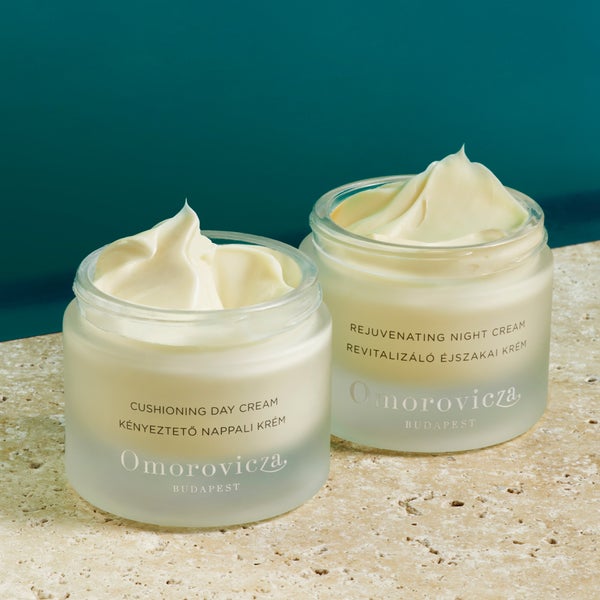 Cushioning day and rejuvenating night cream promoting how to earn points
