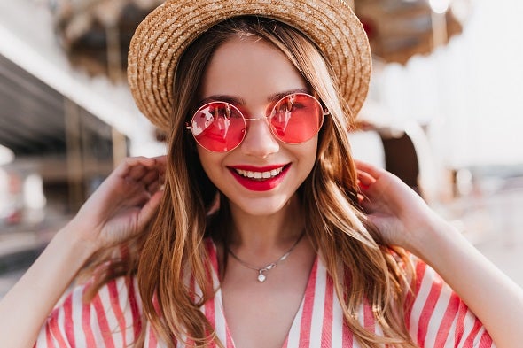 Teenager with clear skin smiling