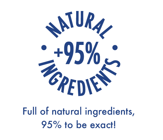 full of natural ingredients, 95% to be exact