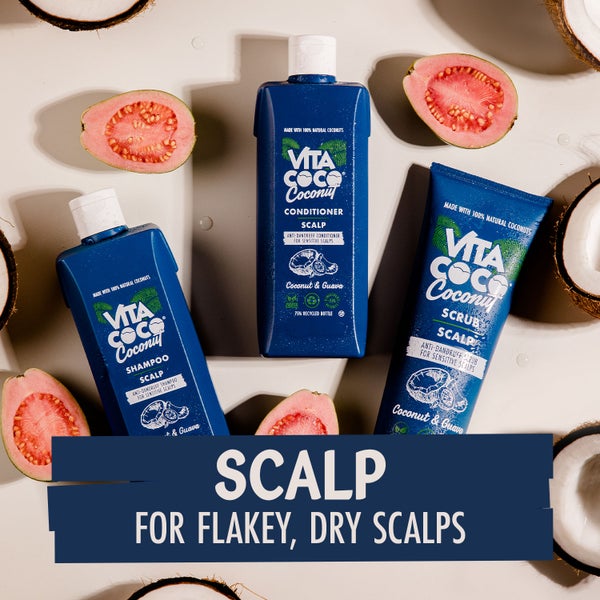 Don't be a flake! Try our soothing coconut and guava range. Together, this dynamic duo provide a soothing anti-inflammatory effect to help maintain a soothed scalp with a tropical coconut and guava scent. Up to 100% flake-free? We've cracked it.