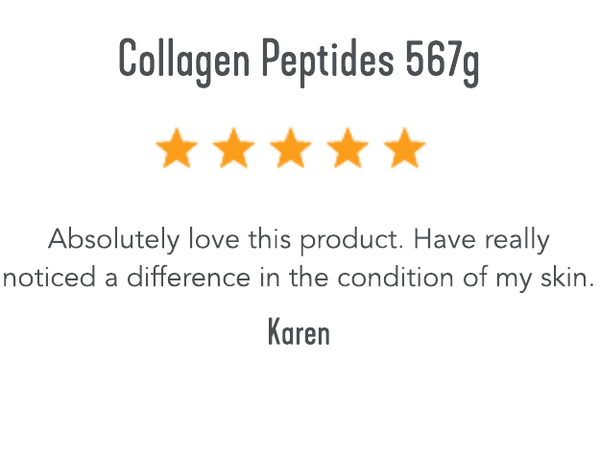 Collagen Peptides 567g review. Absolutely love this product. Have noticed a different in the condition of my skin.