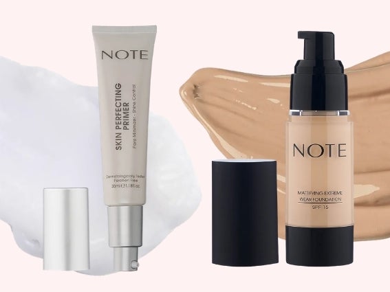 Foundation and primer with swatches