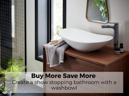 Buy more save more with 10% off washbowls when you spend £100 or 20% off washbowls when you spend £500.