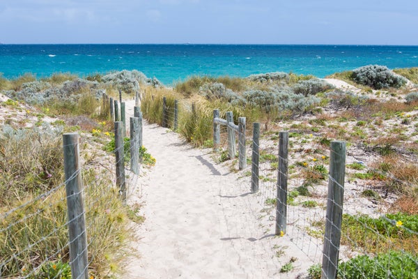 Image of Beach entrance and the ocean