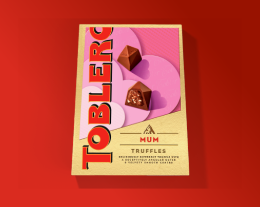 Box of Toberone Truffles with red background