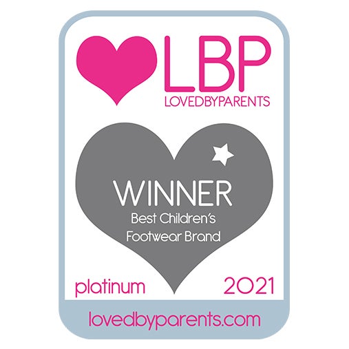 LBP Loved By Parents Awards WINNER Best Children's Footwear Brand Platinum 2021 lovedbyparents.com