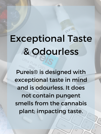 Designed with excellent taste in mind and odourless. It does not contain the pungent smell from the cannabis plant.