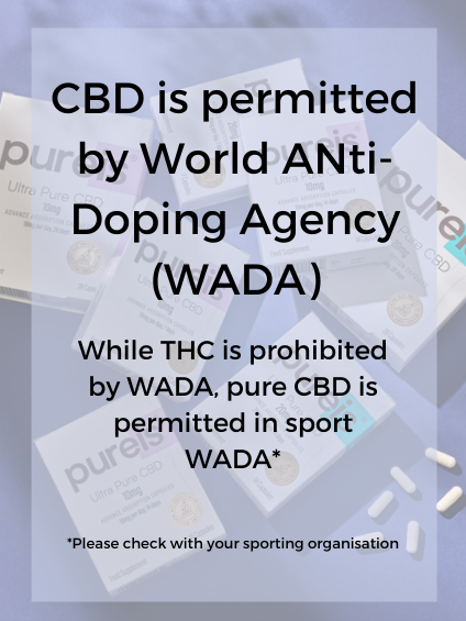 CBD is permitted by World Anti-doping Agency (WADA). While THC is prohibited by WADA, Pure CBD is permitted in sport WADA*. *Please check with your sporting organisation.