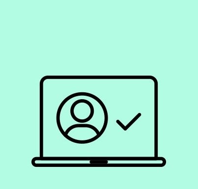 Log in or create your Afterpay account. An image of a laptop on a green background.