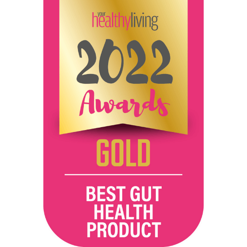 your healthy living 2022 awards. Gold. Best gut health product