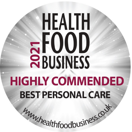 Health Food Business Highly Recommended Best Personal Care Award Winners 2021 www.healthfoodbusiness.co.uk