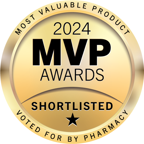 Most Valuable product. 2024 MVP Shortlisted.1* Voted for by pharmacy