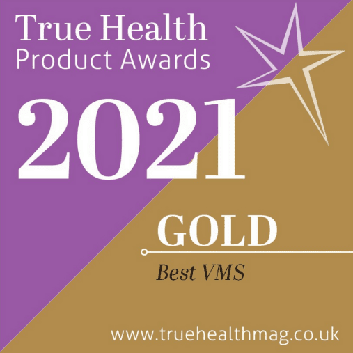tru health product awards 2021. Gold Best VMS. www.truehealthmag.co.uk