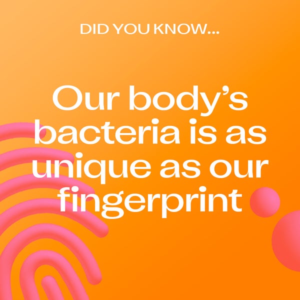 Did You Know…. Our body’s bacteria is as unique as our fingerprint