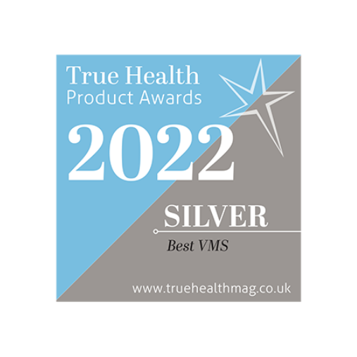 True Health product awards 2022.Silver .Best VMS.www.truehealthmag.co.uk