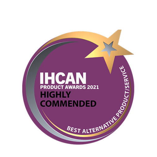 IHCAN product awards 2021 Highly commended. Best alternative products/service.
